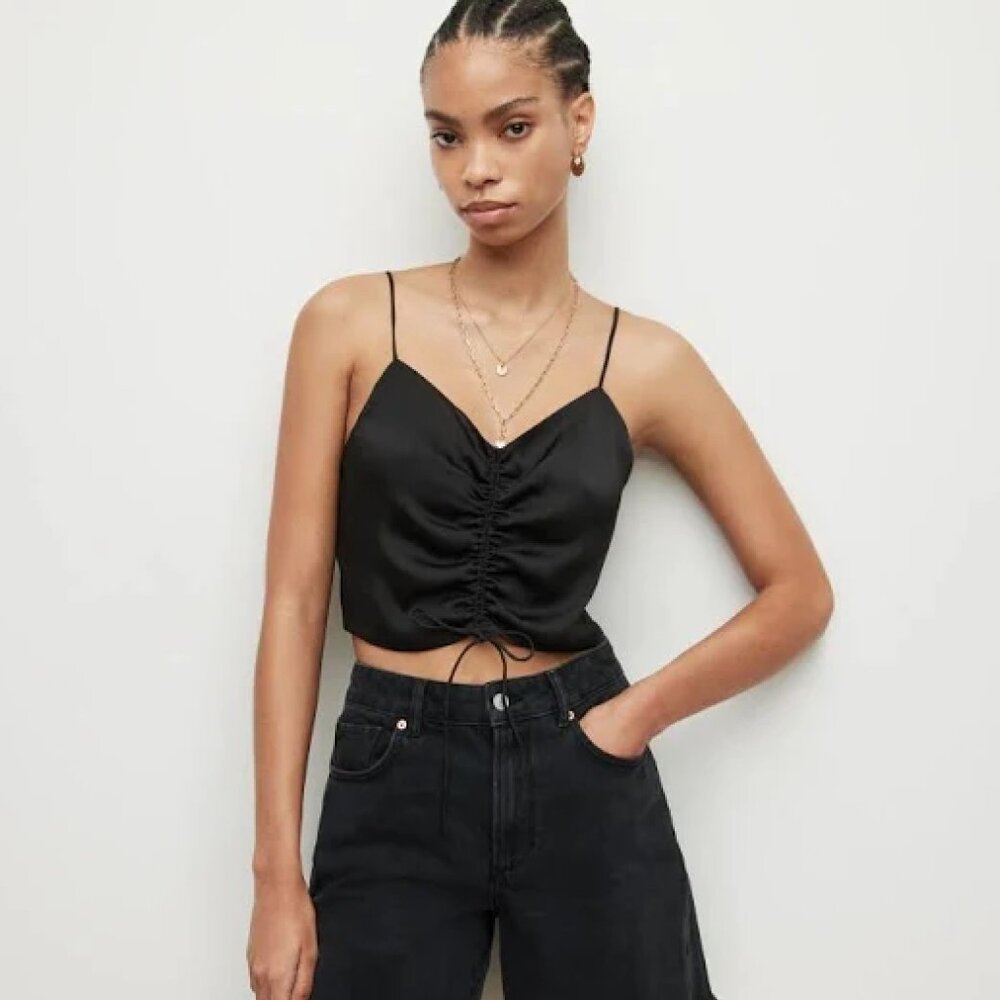NWOT All Saints Alexia Top - Black / Size US 8 (fits like a S/M)